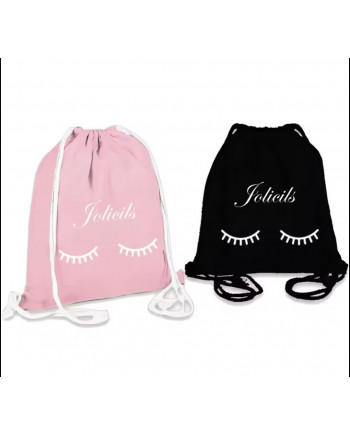 SACS A DOS NOIR & ROSE - Lot de 2